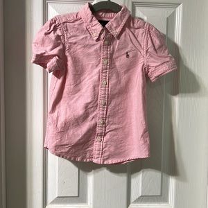 Ralph Lauren Pink Ruffle Sleeve Button Up 4t
